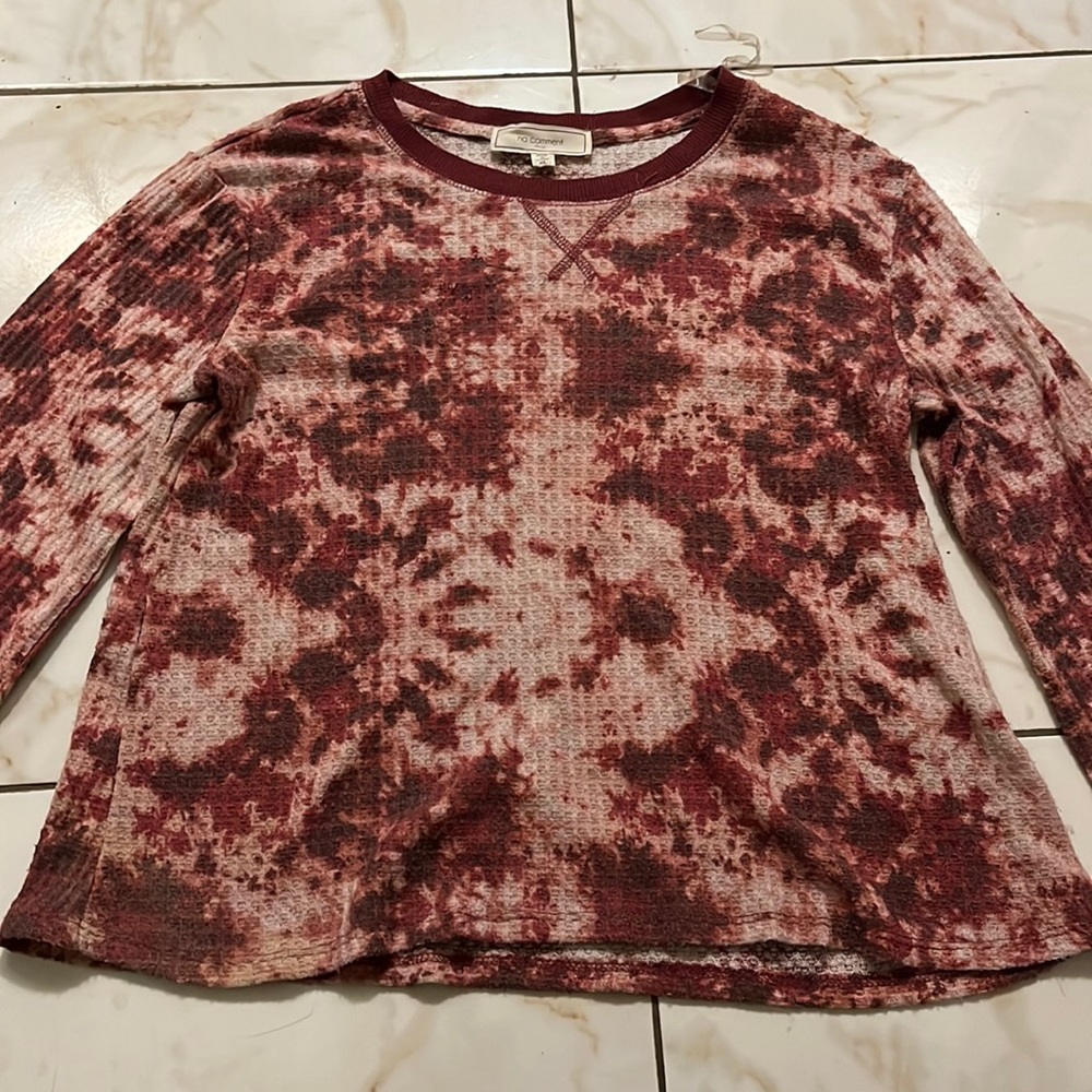 Maroon Tie Dye Long Sleeve